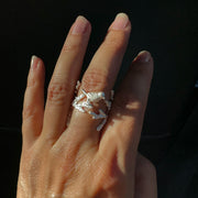 Anillo reversible con secreto. Plata, ajustable